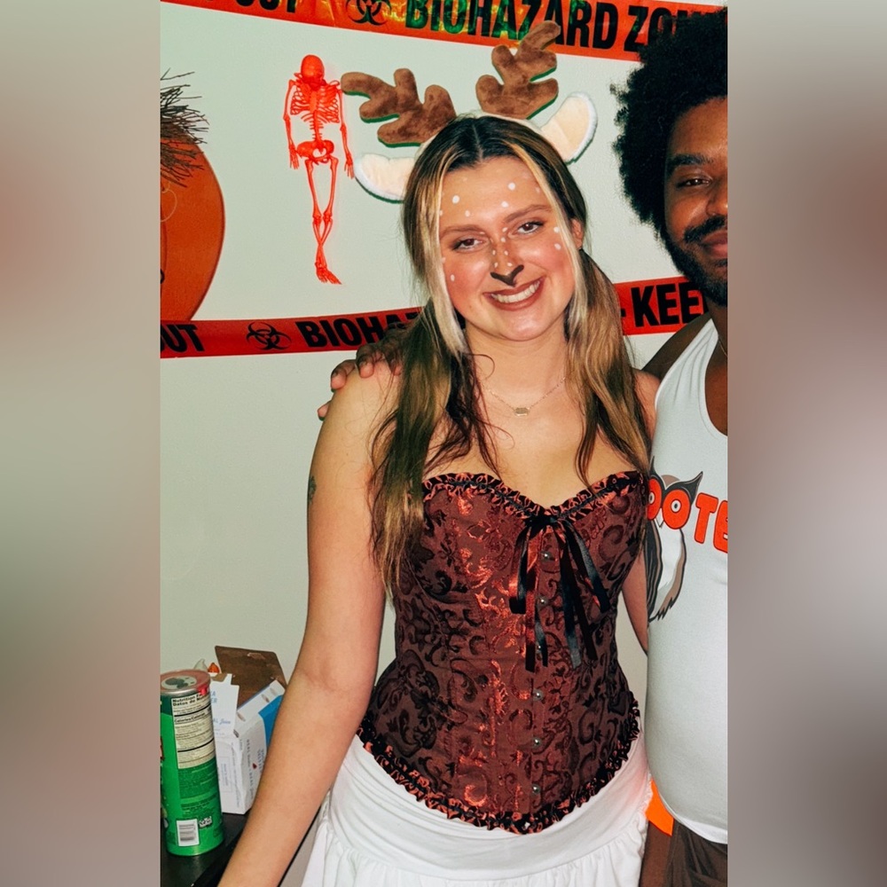 Brown Brocade Corset Top